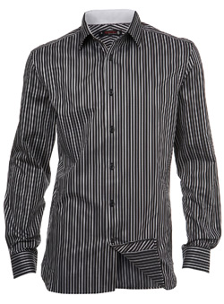 Burton Black and Grey Stripe Tailored Shirt