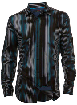 Burton Black and Turquoise Tailored Stripe