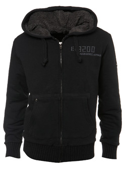 Burton Black and#39;Engineeredand39; Faux Fur-Lined Zip Thru Hoodie