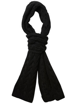 Burton Black Cable Knit Scarf