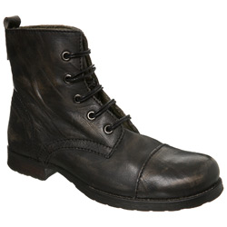 Burton Black Casual Leather Commando Style Boot