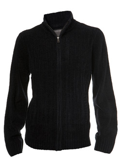Burton Black Chenille Zip Funnel Neck