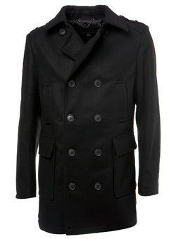 Black Classic Wool Pea Coat