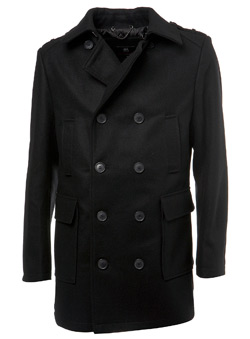 Burton Black Classic Wool Pea Coat