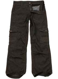 Black Coated Combat Denim Jeans