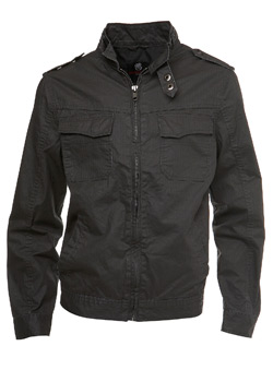 Black Coated Cotton Biker