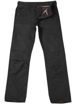 Black Coated Worker Straight Jeans