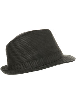 Black Coloured Straw Trilby