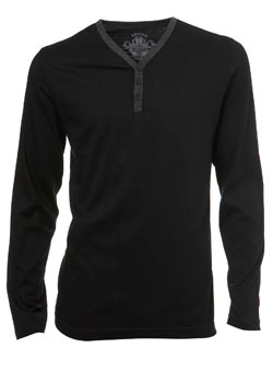 Burton Black Contrast Y-Neck Long Sleeved T-Shirt
