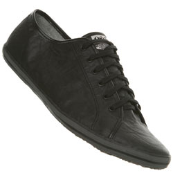 Black Crinkle Lace Up Sports Shoe