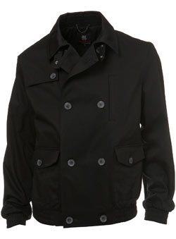 Burton Black Cropped Double Breasted Jacket