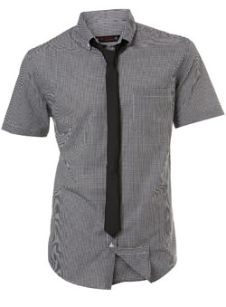 Black Gingham Shirt and Tie