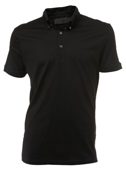 Black Label Black Button Down Polo Shirt