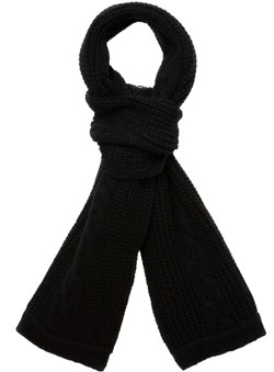 Burton Black Label Black Luxury Wool Cable Scarf
