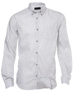 Black Label: Grey Satin Stripe Shirt
