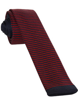 Black Label Navy Blue Striped Tie
