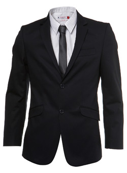 Burton Black Label Navy Luxury Cotton Suit Jacket