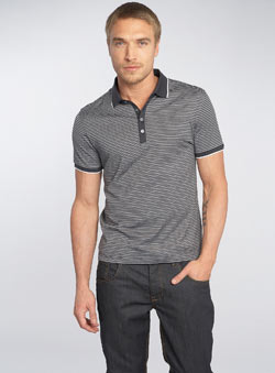 Burton Black Label Navy Striped Polo Shirt