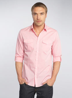 Burton Black Label Pink Roll Sleeve Shirt