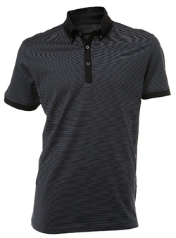 Burton Black Label Striped Button Down Polo Shirt