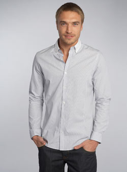 Burton Black Label White Collared Striped Shirt