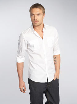 Burton Black Label White Roll Sleeve Shirt