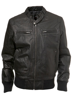 Burton Black Leather Biker Jacket