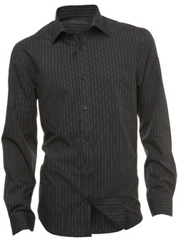 Black Long Sleeve Stripe Shirt