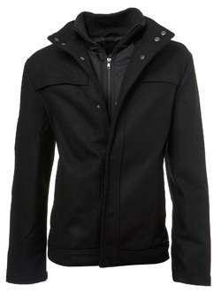 Burton Black Melton Wool Zip Jacket