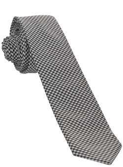 Black Mini Gingham Skinny Tie