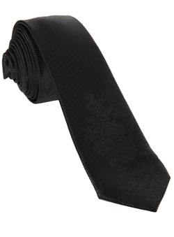 Black Paisley Skinny Tie