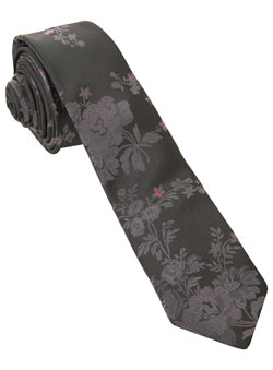 Burton Black Paisley Tie With Pink Highlight