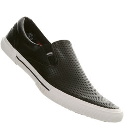 Black Perforated Slip On Sports Shoe