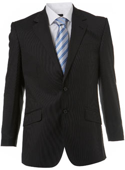 Black Pinstripe Essential Suit Jacket