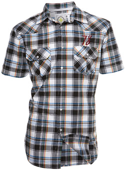 Burton Black Retro Check Short Sleeve Casual Shirt