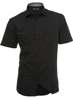 Burton Black Short Sleeve Fitted Shirt