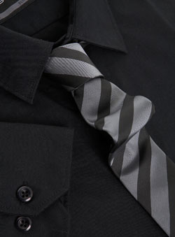 Black Slim Shirt With Tie