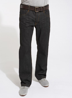 Burton Black Straight Fit Coated Smart Denim Jeans