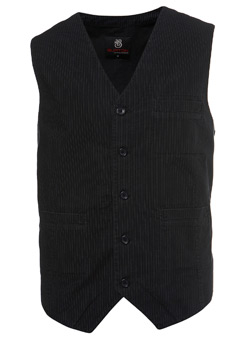 Burton Black Stripe Cotton Waistcoat