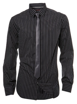 Burton Black Stripe Shirt and Tie