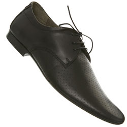 Burton Black Tie Point Perforated Leather Shoes