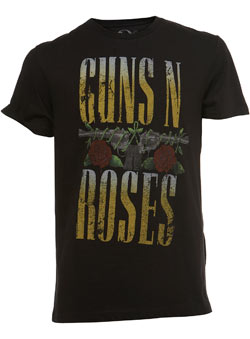 Black `uns and Roses`Printed T-Shirt