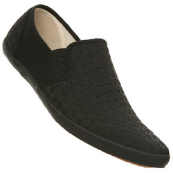 Burton Black Weave Effect Slip On Plimsolls