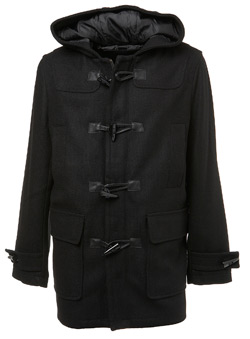 Black Wool Classic Duffle Coat