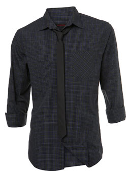 Blue and Green Check Shirt and