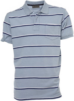Blue and Navy Striped Polo Shirt