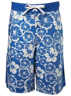 Burton Blue and White Flower Panel Swim Short