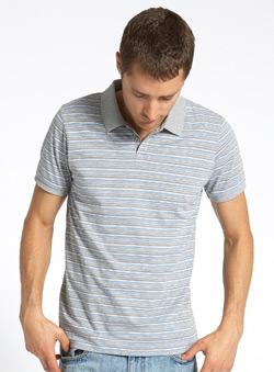 Burton Blue Basic Fine Stripe Polo Shirt