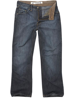Burton Blue Black Straight Fit Denim Jeans