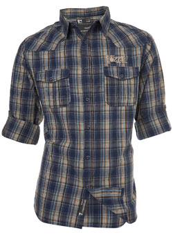 Burton Blue Check Roll Sleeve Shirt